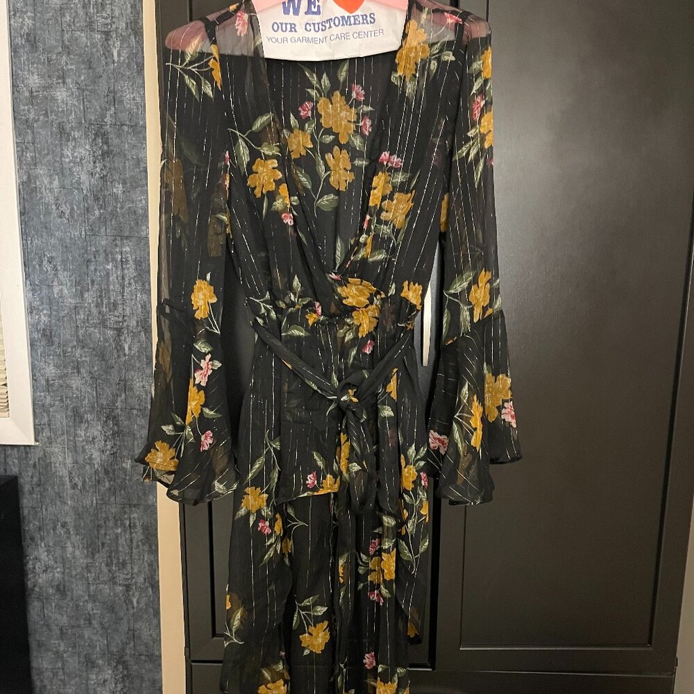 Charlotte Russe - high low kimono like maxi top - floral - Size Medium
